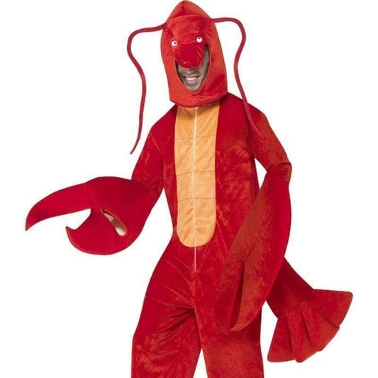 Lobster Costume Adult Red Bodysuit Hood 1