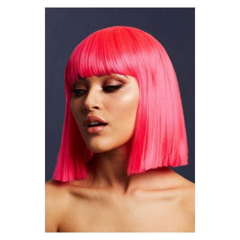 Lola Neon Pink Fever Wig Professional Quality Styleable Synthetic 30cm Adult_1