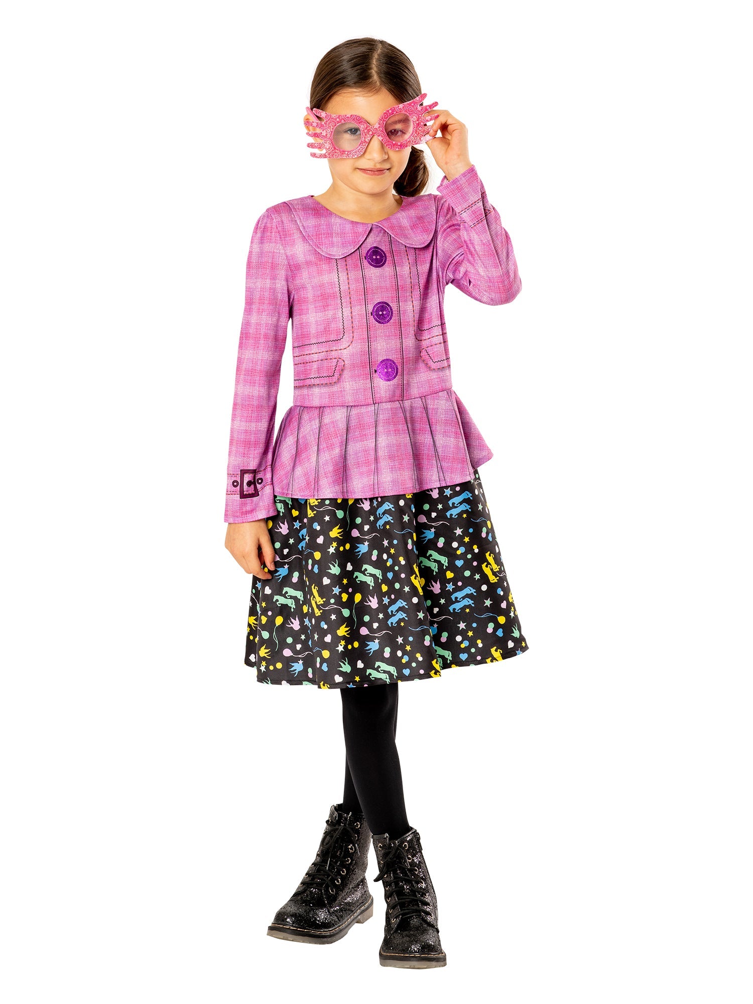 Luna Lovegood Costume with Glasses Girls Harry Potter Dress 2