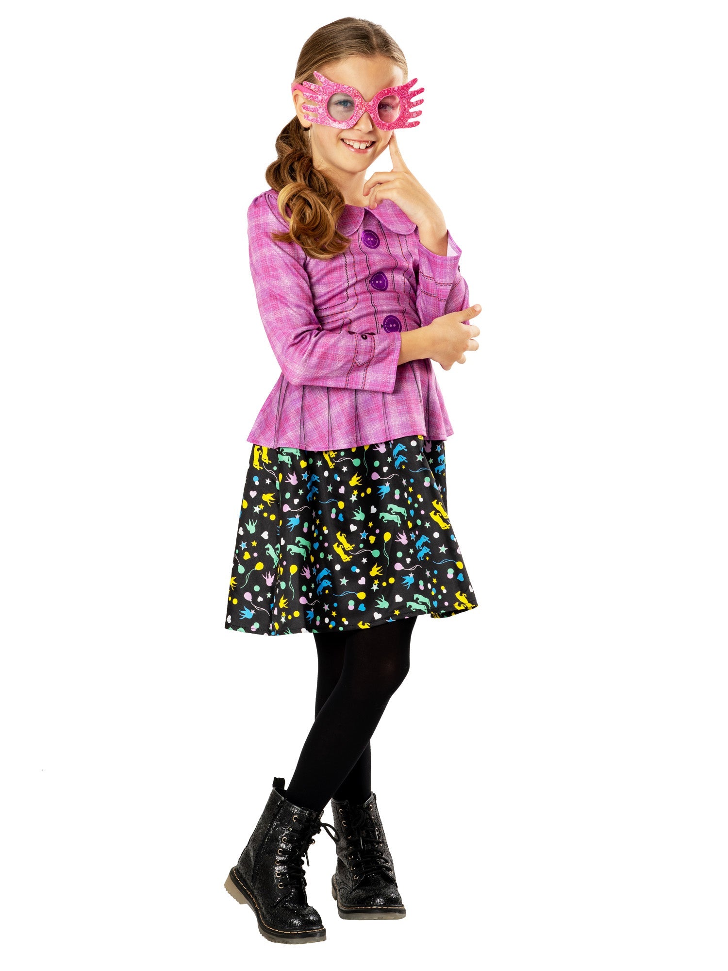 Luna Lovegood Costume with Glasses Girls Harry Potter Dress 1
