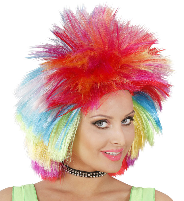 Multicolor Rock Star Wig In Box