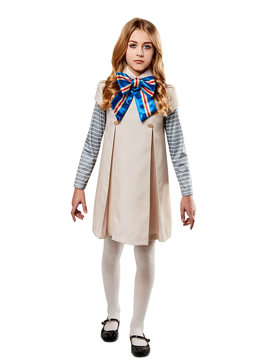 M3GAN Girls Costume Dress with attached Bow M3GAN Girls Costume Dress with attached Bow