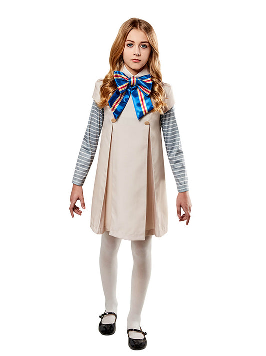 M3GAN Girls Costume Dress with attached Bow 2