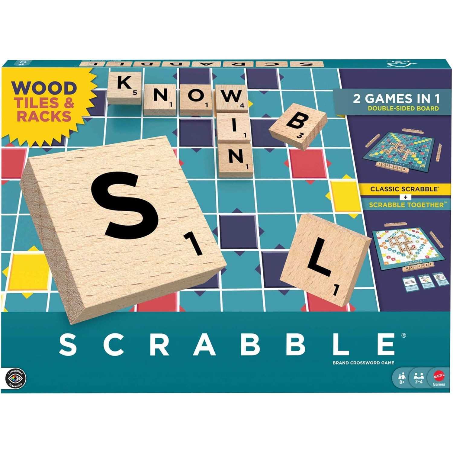 Scrabble Wood Refresh Board Game by Mattel 1