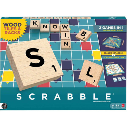 Scrabble Wood Refresh Board Game by Mattel 1
