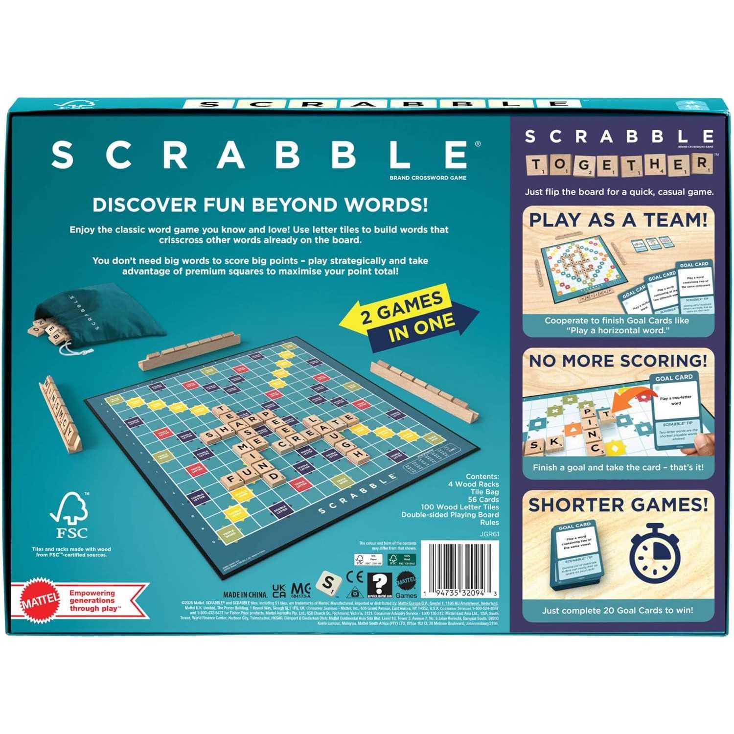 Scrabble Wood Refresh Board Game by Mattel 4