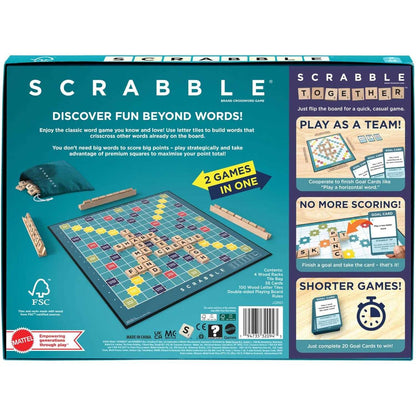 Scrabble Wood Refresh Board Game by Mattel 4
