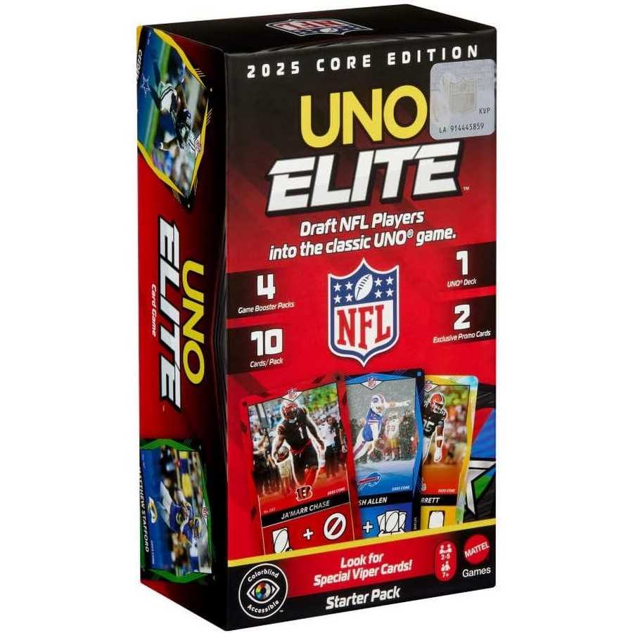UNO Elite NFL 2025 Core Edition Starter Pack Card Game