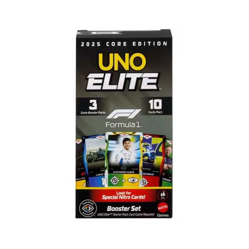 UNO Elite F1 2025 Core Edition Booster Set Card Game Expansion