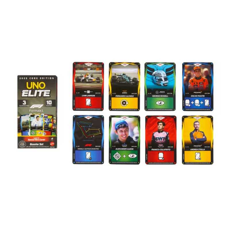 UNO Elite F1 2025 Core Edition Booster Set Card Game Expansion