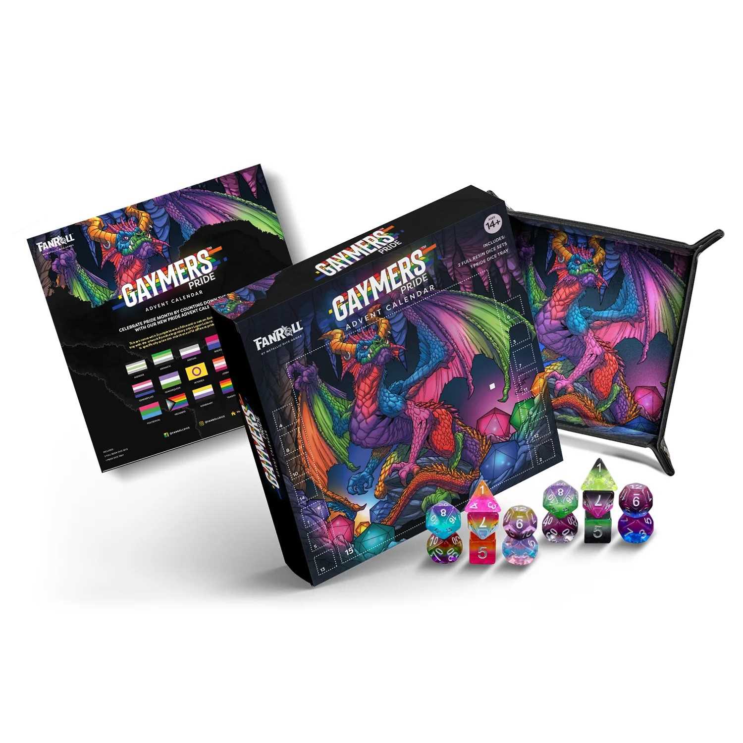 FanRoll 2025 Pride Advent Calendar Gaming Accessory by Metallic Dice 1