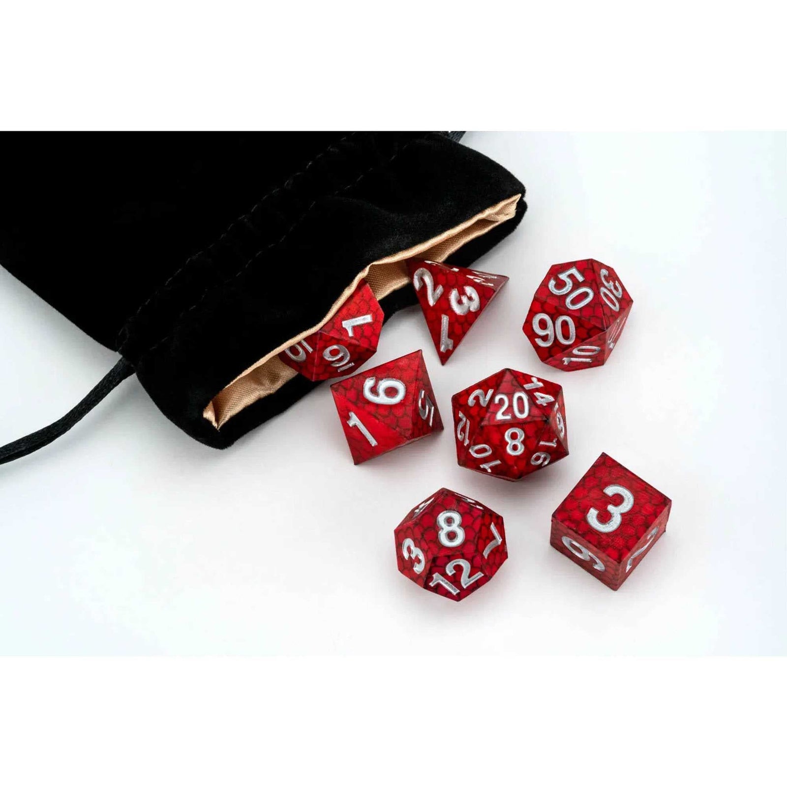 Silicone Dice Set Red Dragon Scales Dragon Storm FanRoll Gaming Accessory by Metallic Dice 2