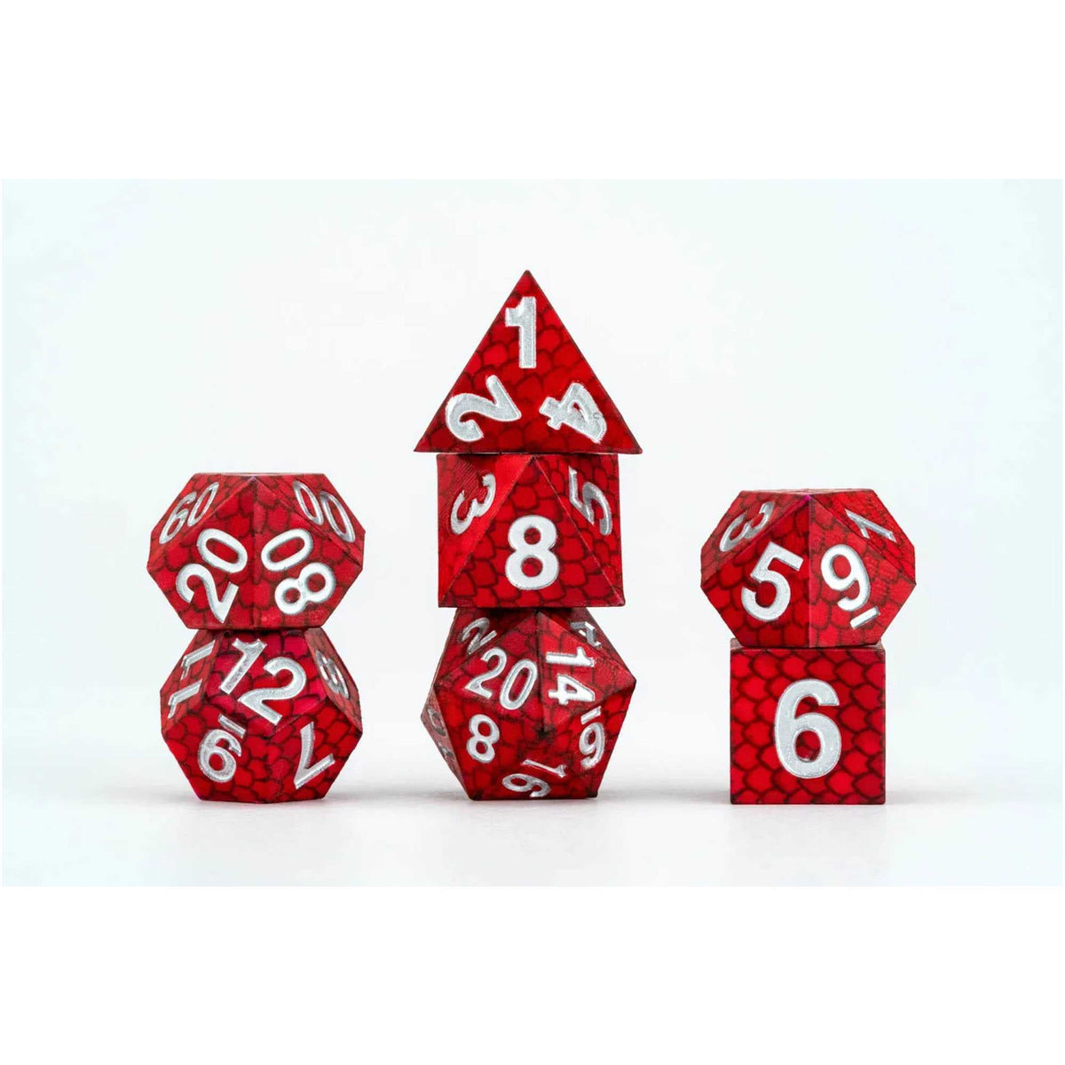 Silicone Dice Set Red Dragon Scales Dragon Storm FanRoll Gaming Accessory by Metallic Dice 3