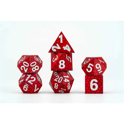 Silicone Dice Set Red Dragon Scales Dragon Storm FanRoll Gaming Accessory by Metallic Dice 3