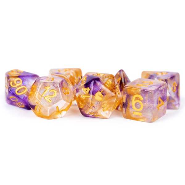 Resin Poly Dice Set: Unicorn Royal Sunset 1
