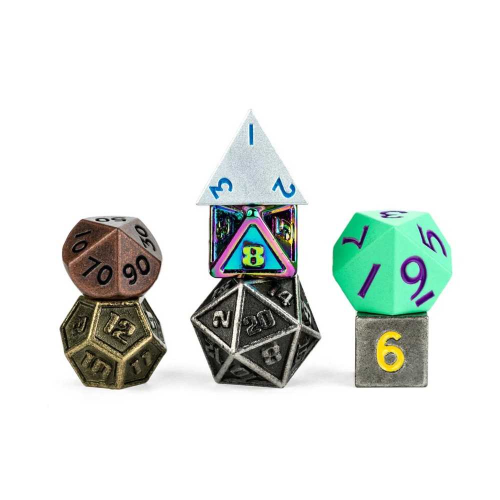 FanRoll Mystery Misfit Mini Metal Polyhedral Dice Set Display of 12 Gaming Accessory by Metallic Dice 2