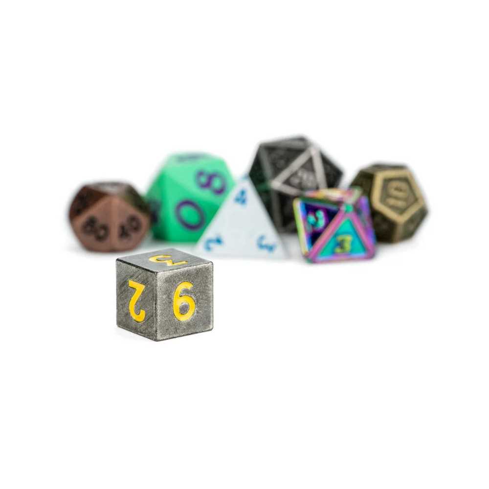 FanRoll Mystery Misfit Mini Metal Polyhedral Dice Set Display of 12 Gaming Accessory by Metallic Dice 4