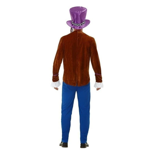 Mad Hatter Costume Adult Multi Coloured Jacket Trousers Hat 2