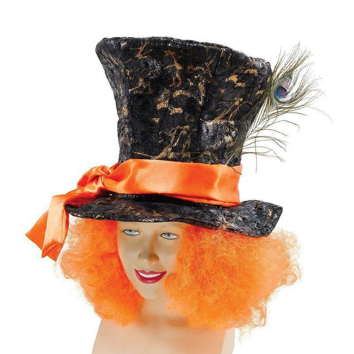 Mad Hatter Hat Alice In Wonderland Style with Orange Hair Mad Hatter Hat Alice In Wonderland Style with Orange Hair