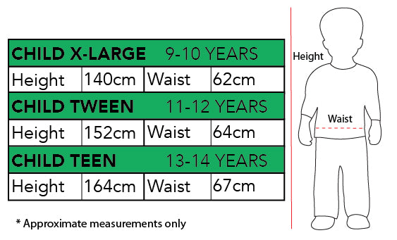 Size Chart Mad Scientist Boys Costume