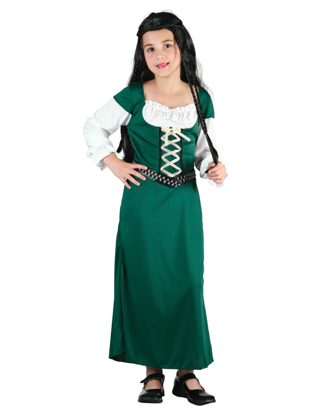 Maid Marion Kids Costume Green Dress 1