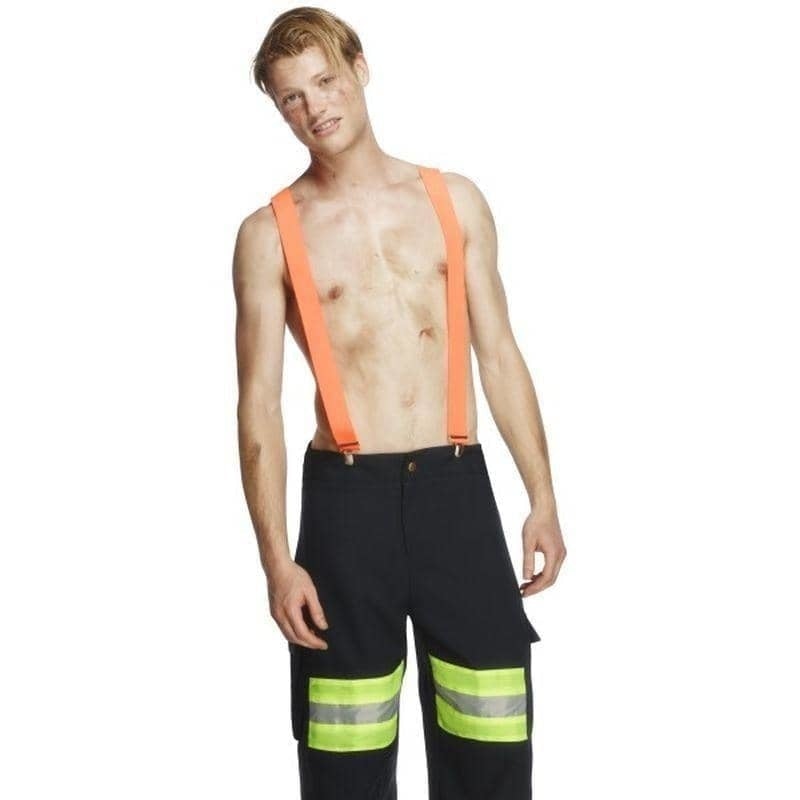 Male Firefighter Costume Fever Adult Blue Orange 1