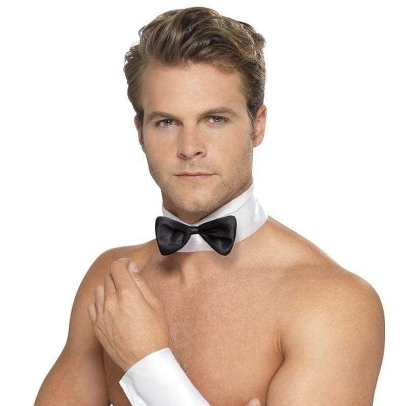 Male Stripper Kit Adult Black Collar Bow-Tie Cuffs 1