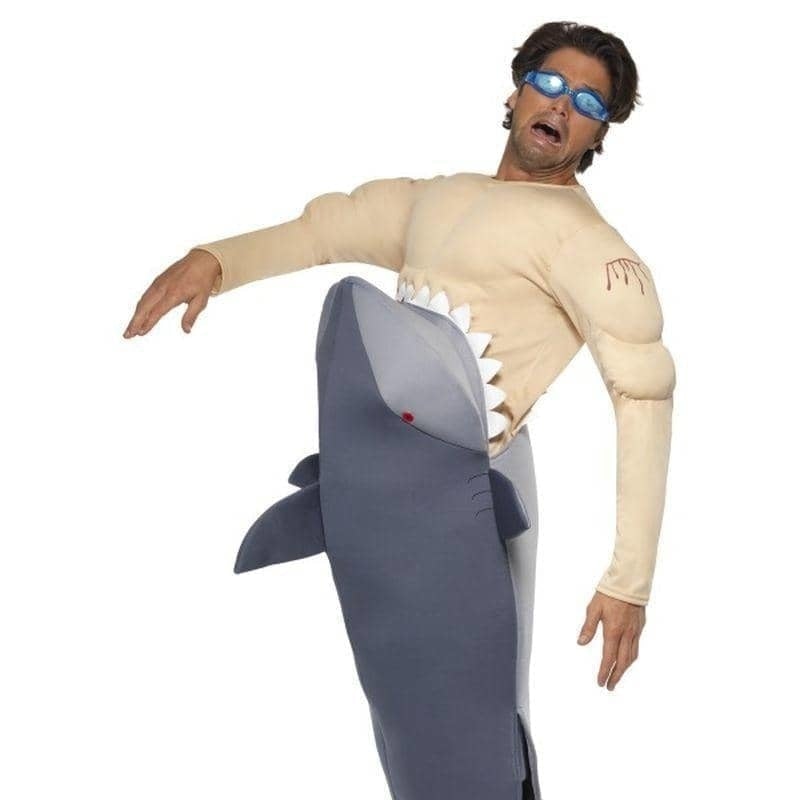 Man Eating Shark Costume Adult Grey Nude_1