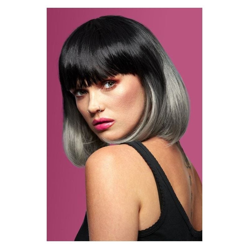 Manic Panic Alien Grey Ombre Glam Doll Wig Bob with Fringe Heat Styleable 1