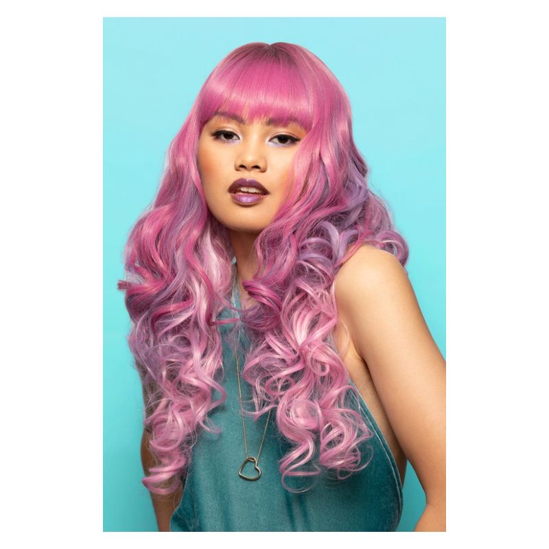 Manic Panic® Dusky Cauldron Smoke Siren Wig Adult Purple Grey Pink 1