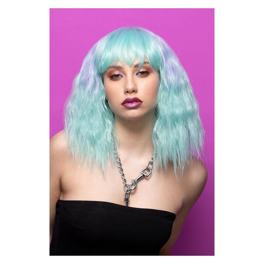 Manic Panic® Lavender Mist Trash Goddess Wig Adult Green Purple 1