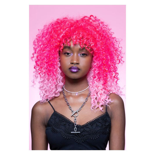 Manic Panic® Pink Passion Ombre Curl Girl Wig Adult 1