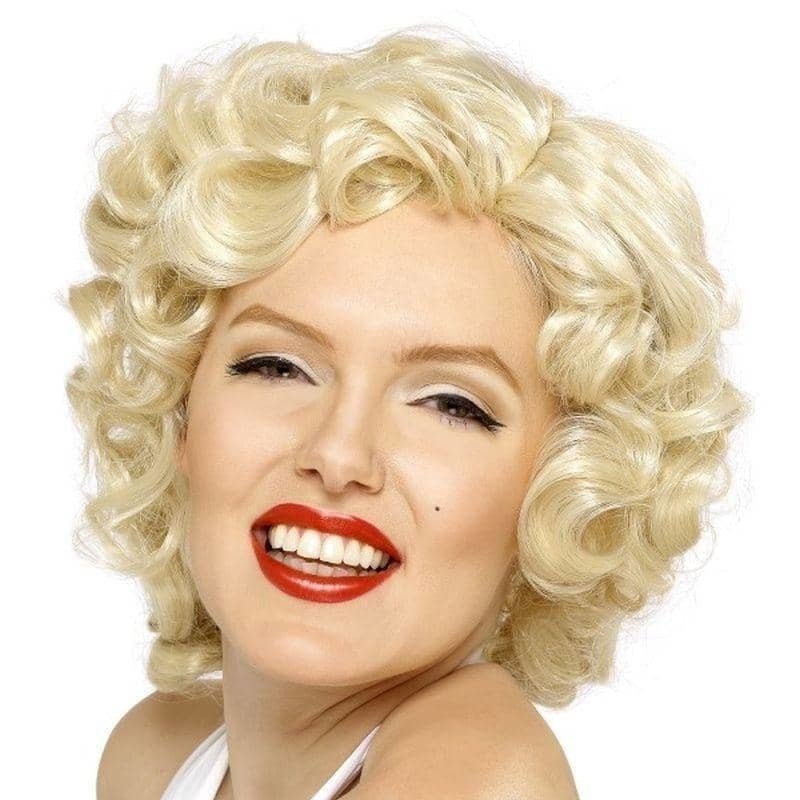 Marilyn Monroe Wig Curled Blonde Adult_1