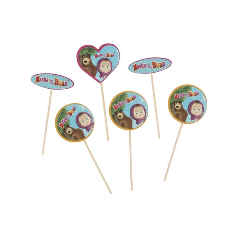 Masha and The Bear Tableware Party Cupcake Child Purple Blue Orange Pink 1