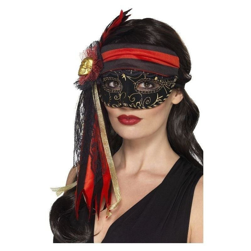 Masquerade Pirate Eyemask Adult Black 2