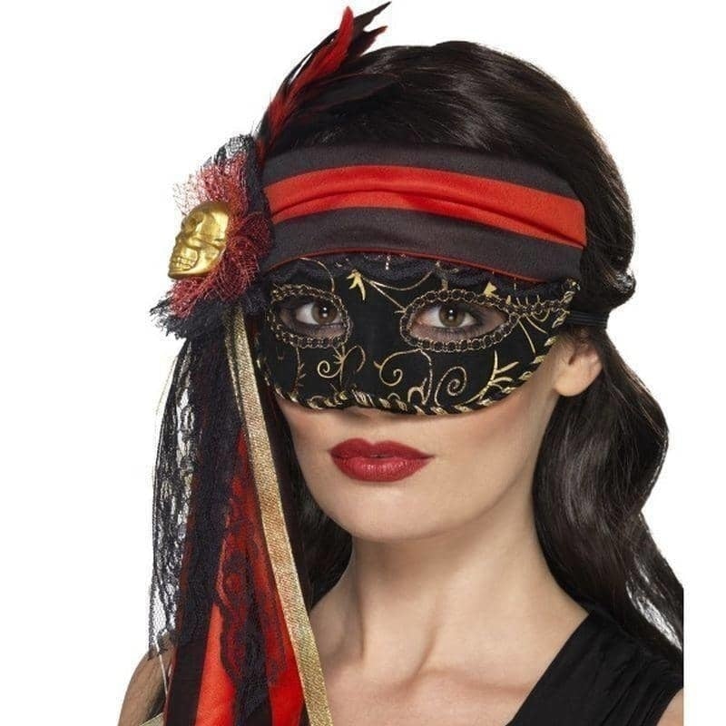 Masquerade Pirate Eyemask Adult Black 1