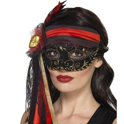Masquerade Pirate Eyemask Adult Black 1