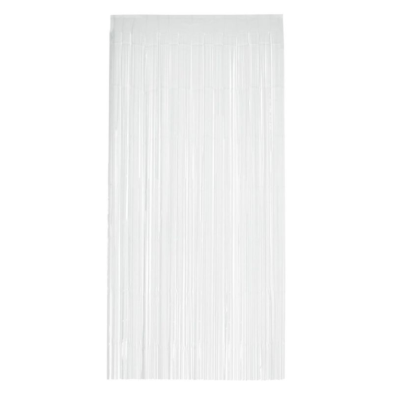 Matt Fringe Curtain Backdrop White Party Accessory 1