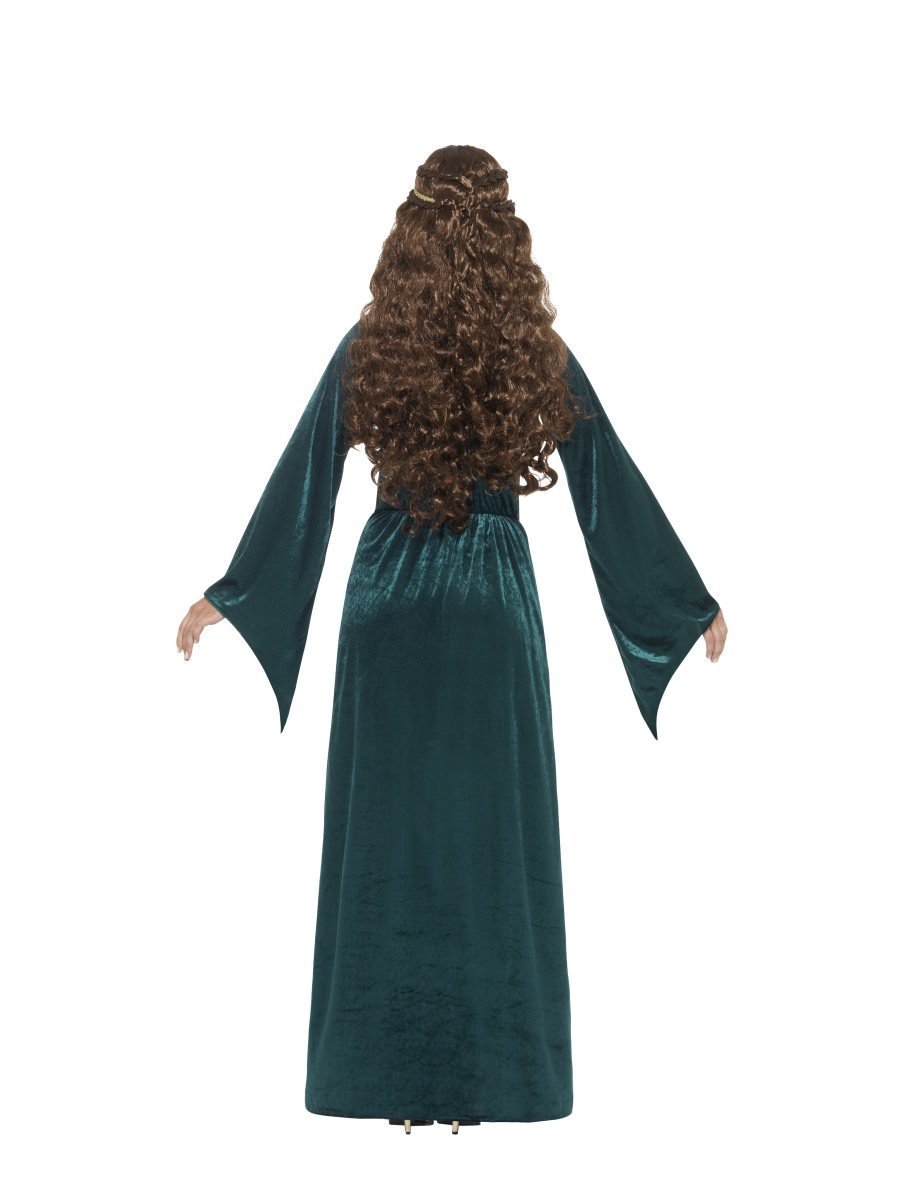 Medieval Maid Costume Adult Green Dress Headband with Attached Jewel 3