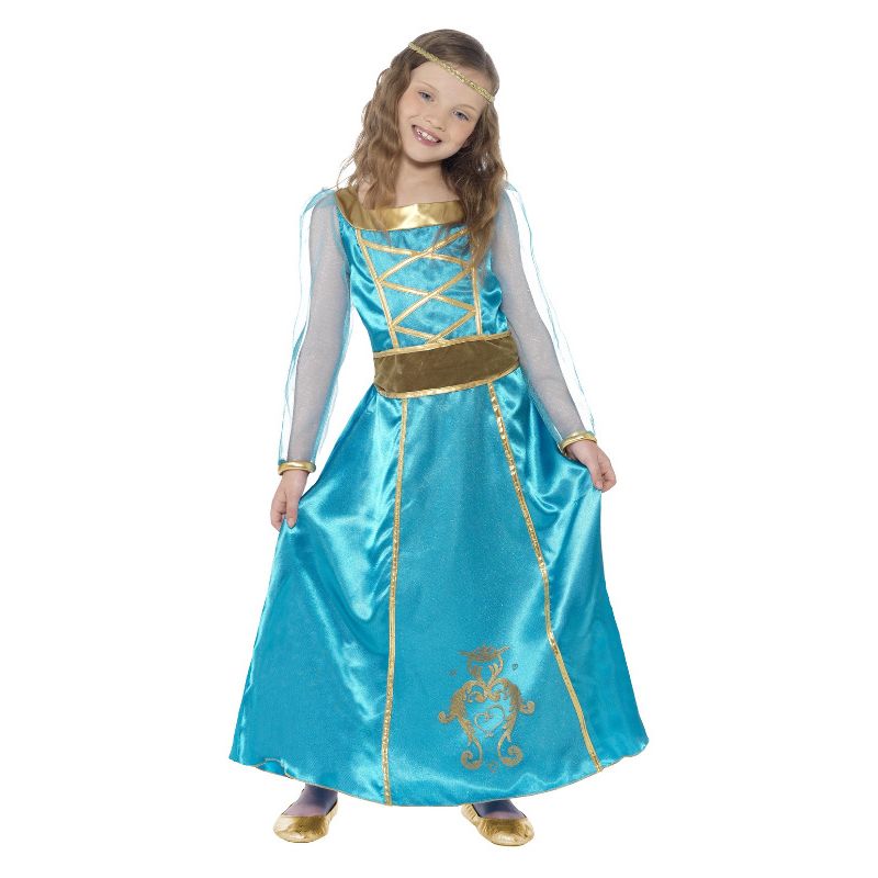Medieval Maid Costume Blue Child_1