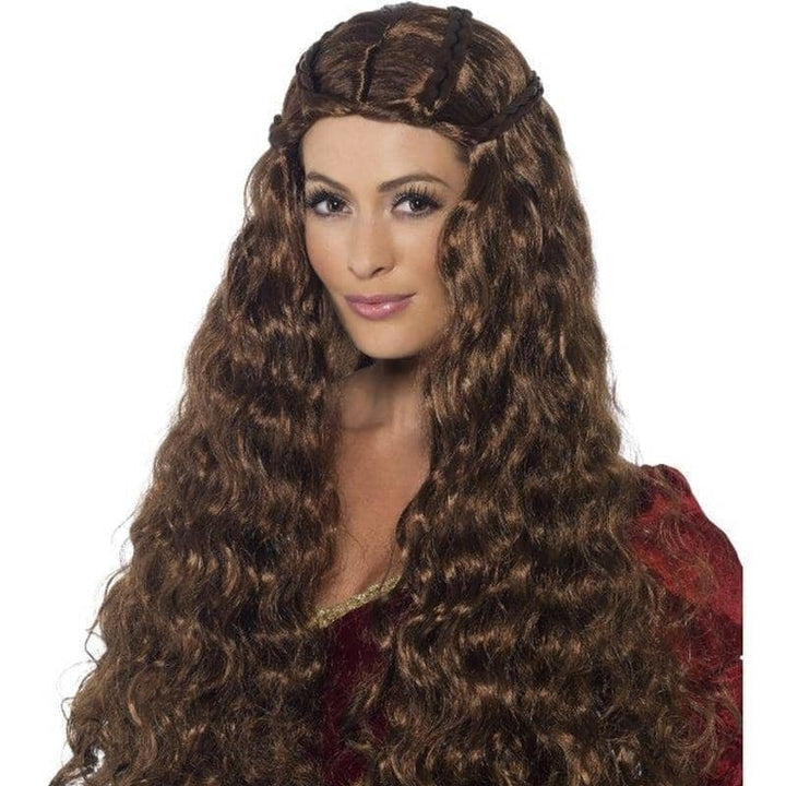 Medieval Princess Wig Adult Brown_1