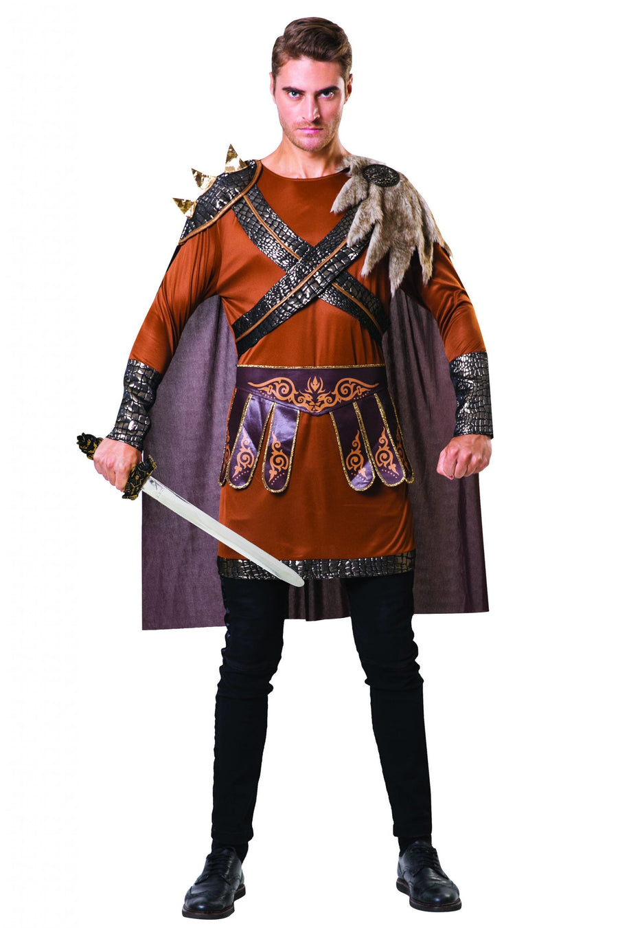 Medieval Warrior Man Brown Armour Costume_1