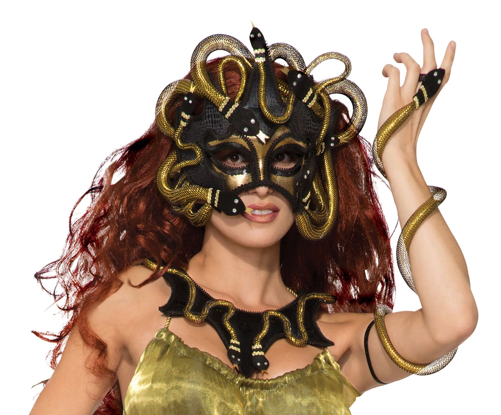 Medusa Greek Monster Snake Mask Gold 1