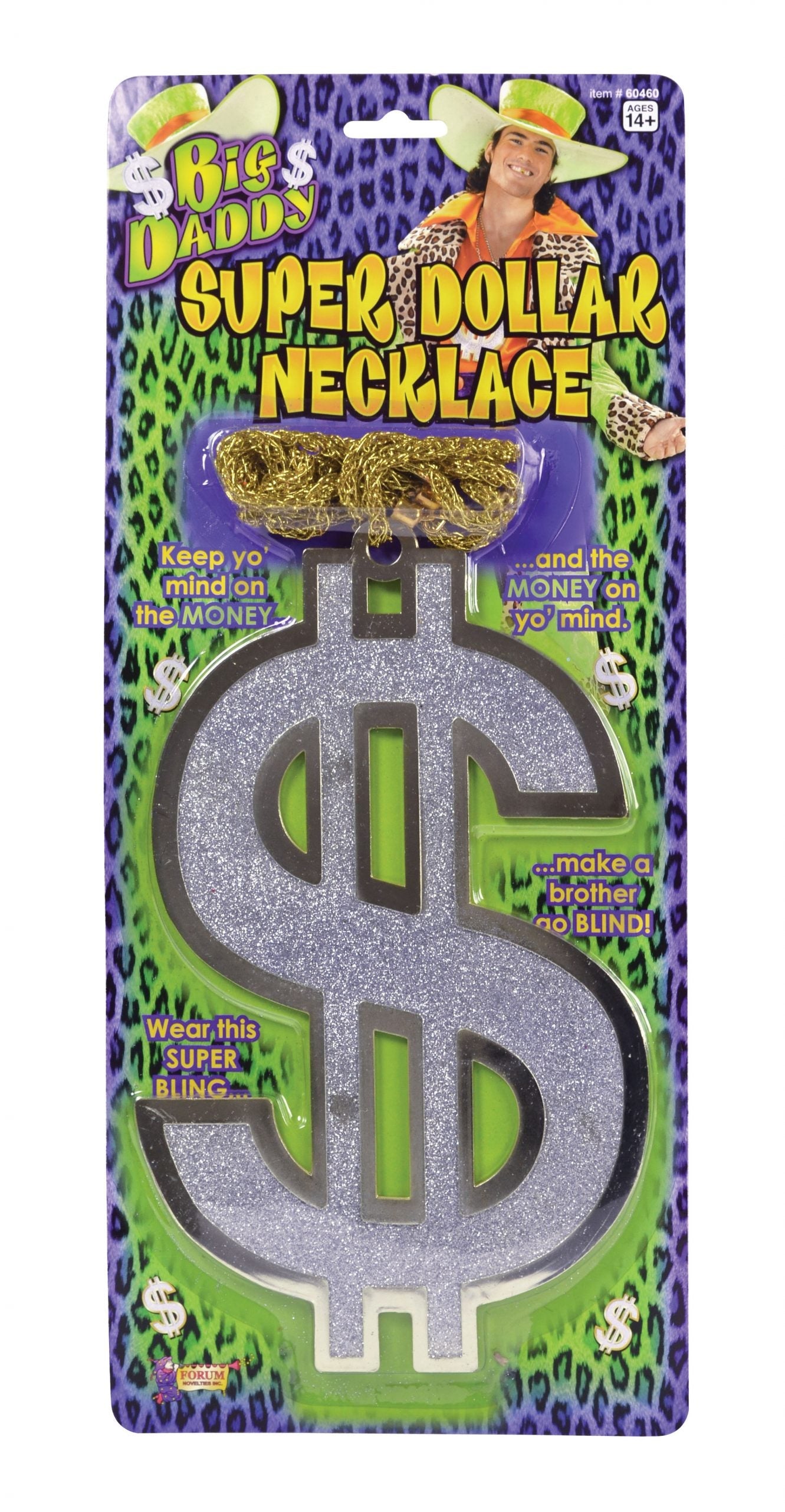Mens Big Daddy Super $ Necklace Costume Accessories Male Halloween 1