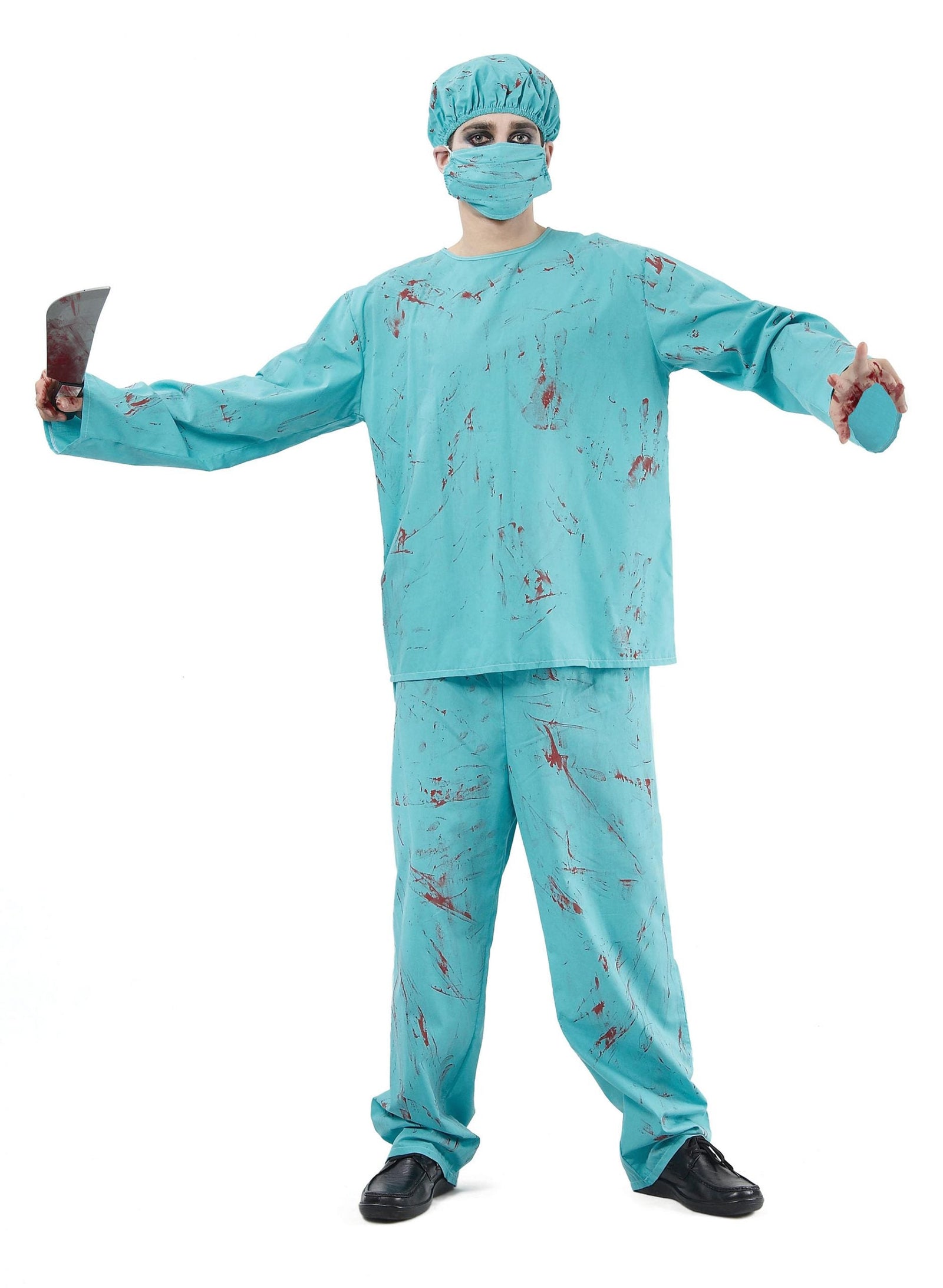 Mens Blood Splatter Surgeon Adult Costume Male Halloween 1