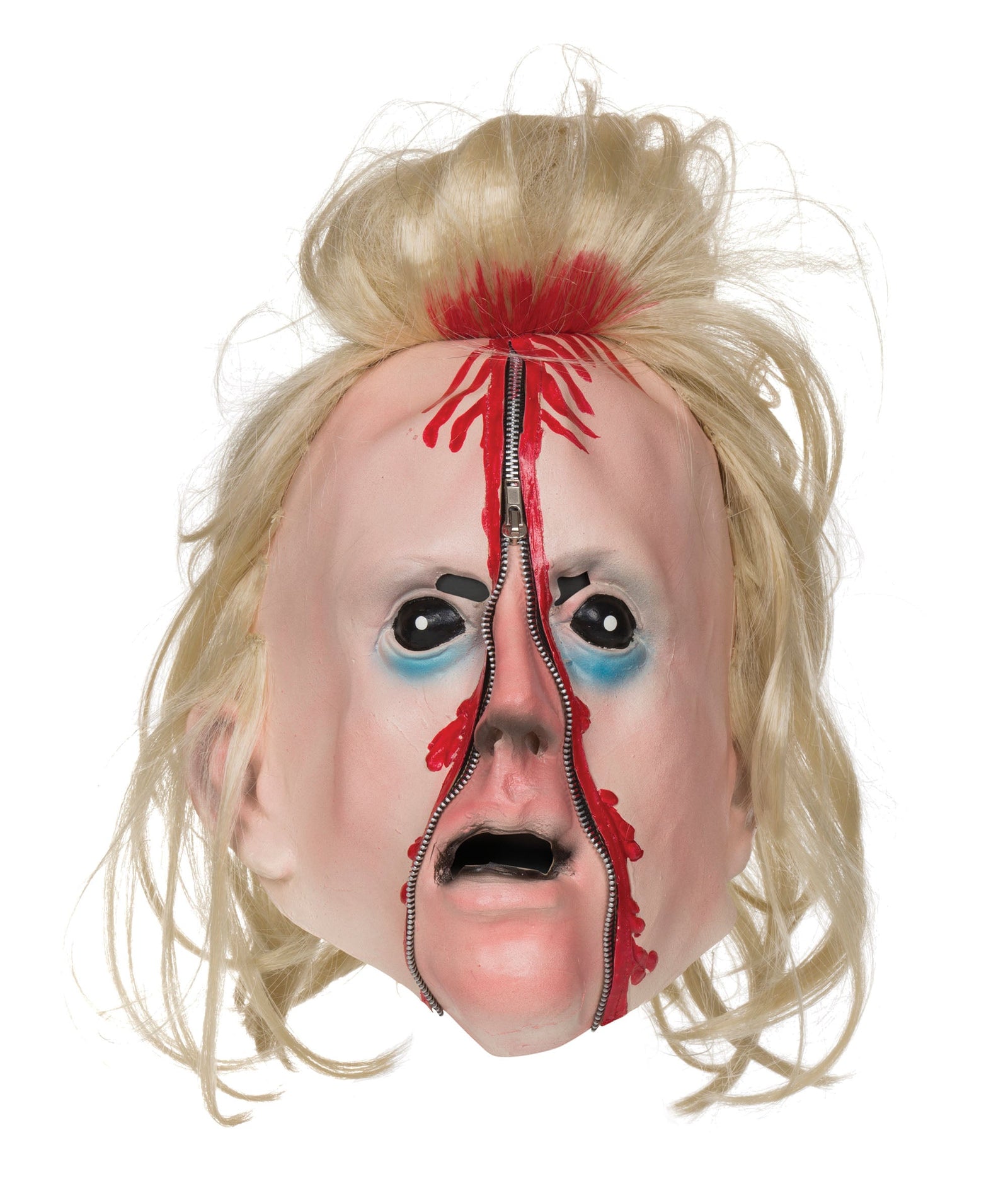 Mens Bloody Zip Face Mask Rubber Masks Male Halloween Costume 1