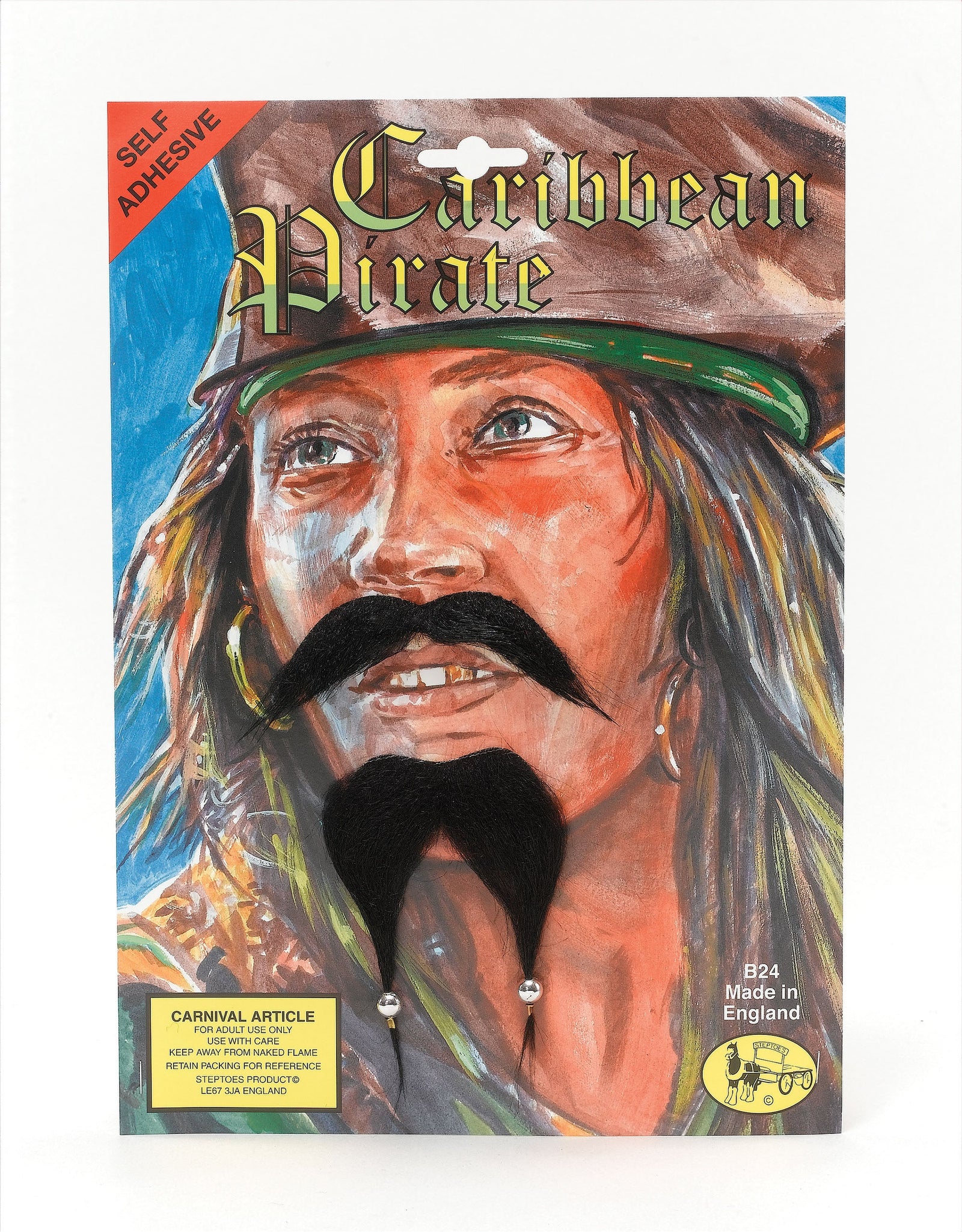 Mens Caribbean Pirate Beard & Tash Moustaches and Beards Male Halloween Costume 1