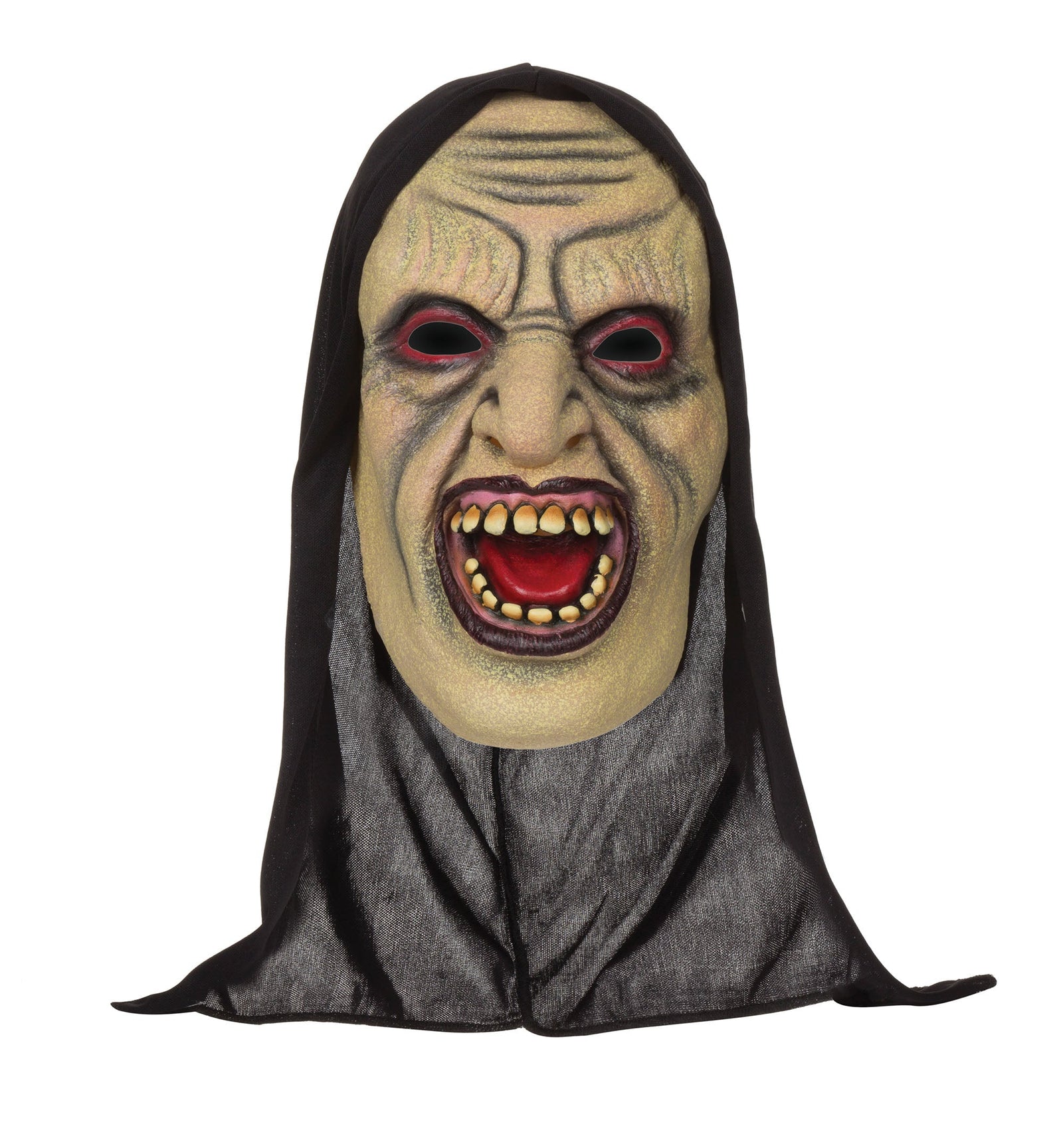 Mens Demon Open Mouthed Mask With Hood Rubber Masks Male Halloween Costume 1