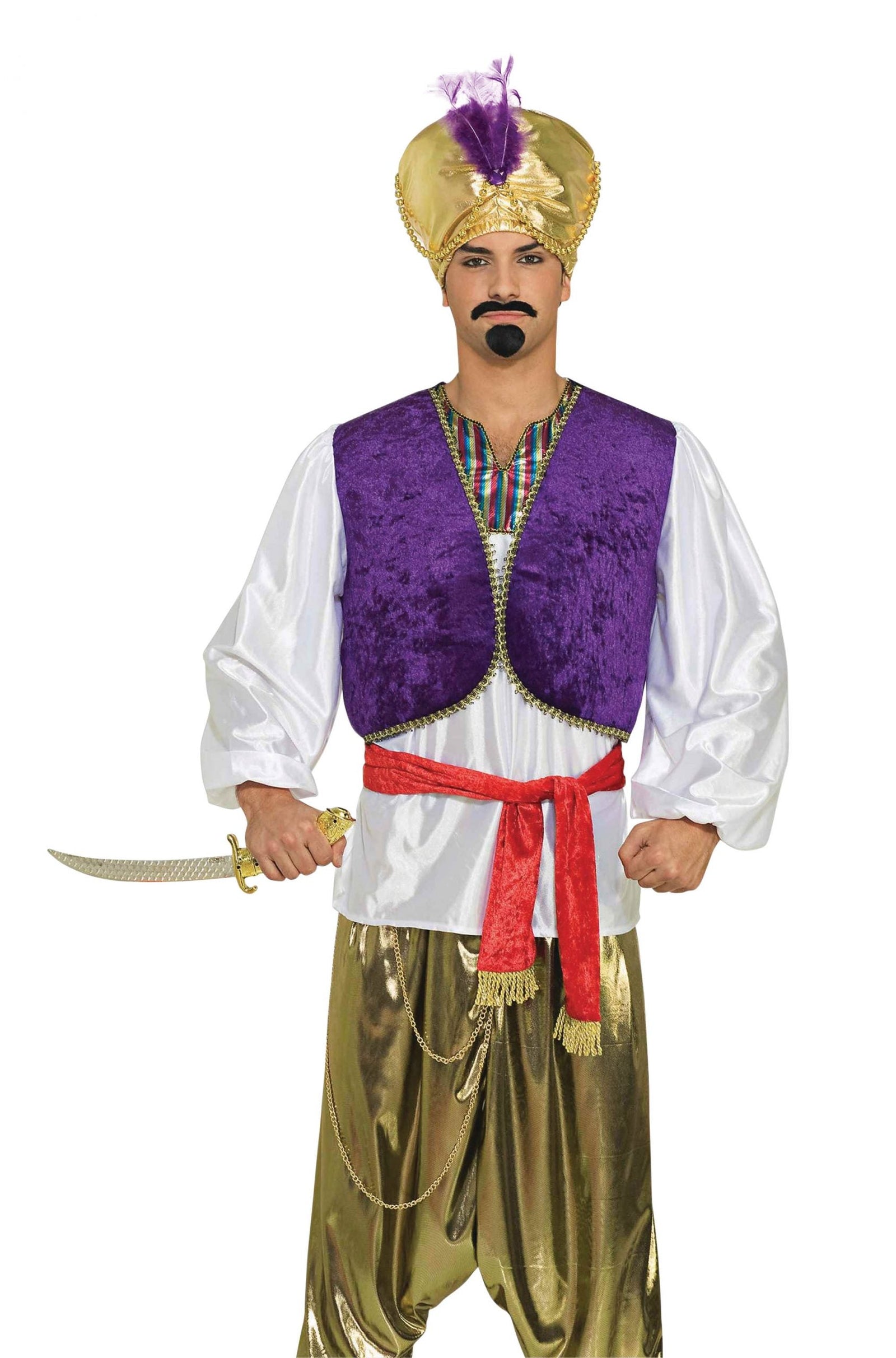 Mens Desert Prince Shirt +vest Purple Adult Costume Male Halloween 1
