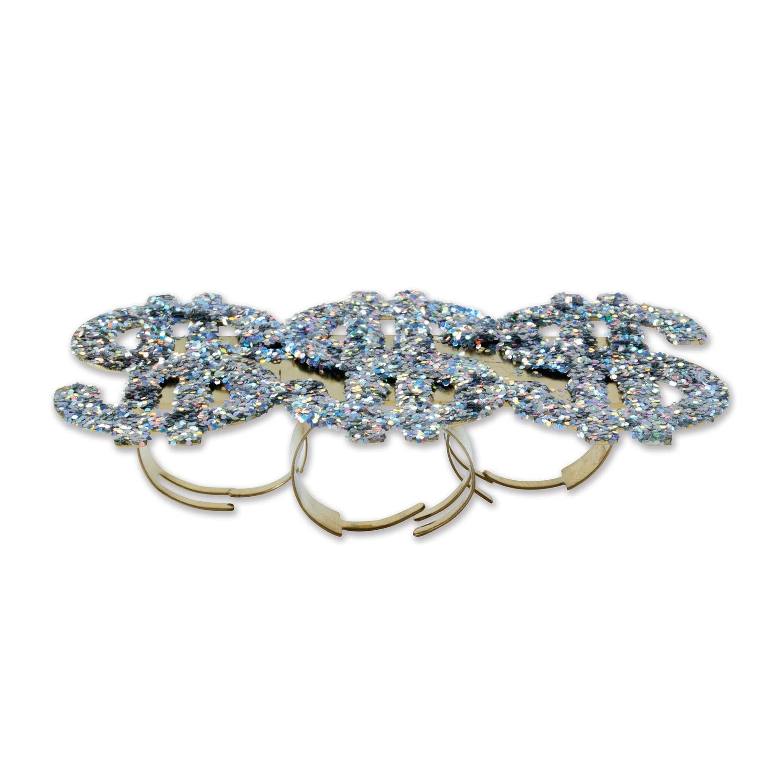 Mens Dollar Glitter Ring 3 $ Signs Costume Accessories Male Halloween 2